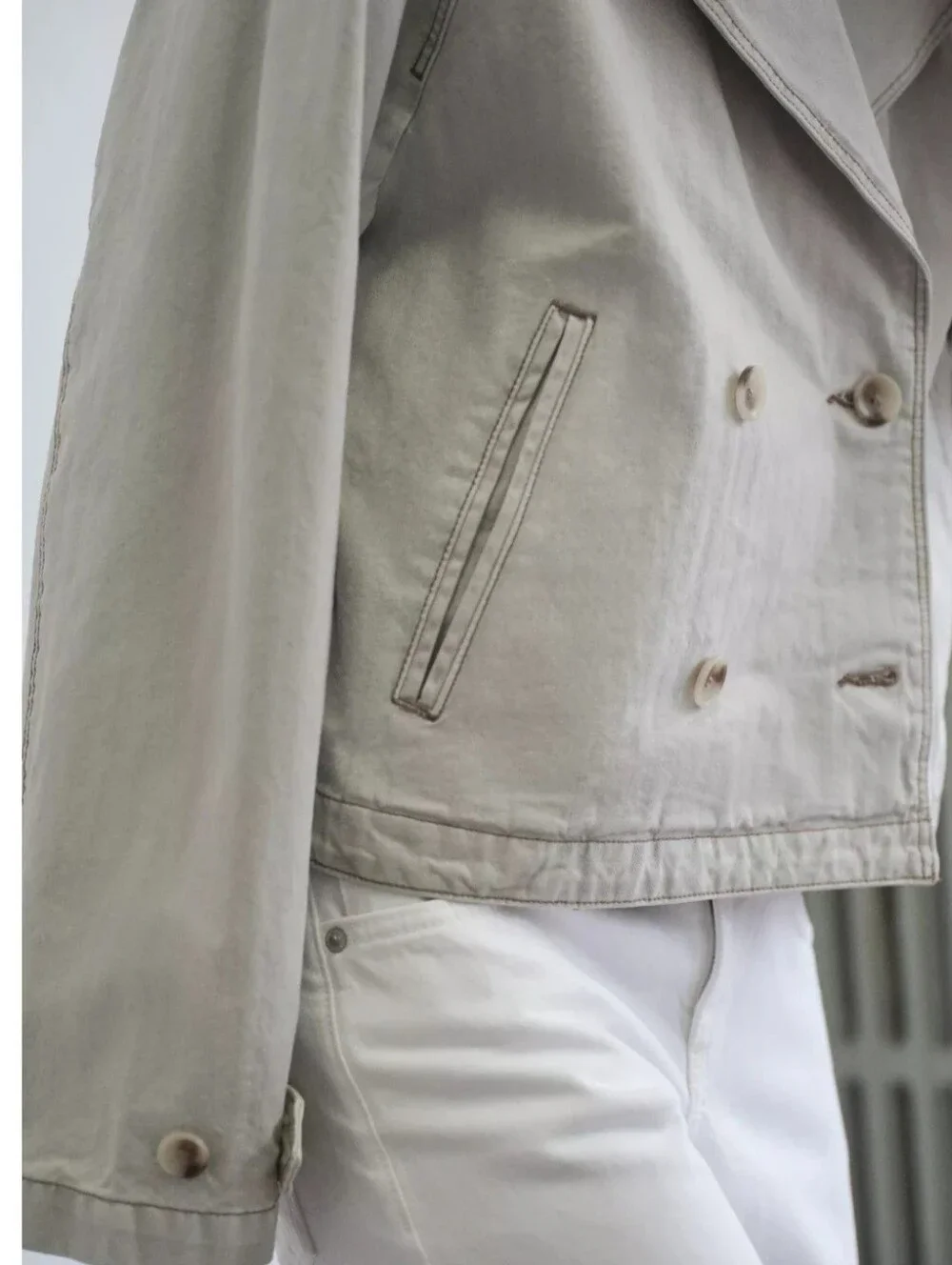 Zara Women  Jacket in Light Blue Grey Size L